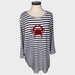 Clover + Pine XL Striped Top Crab Polyester Spandex
